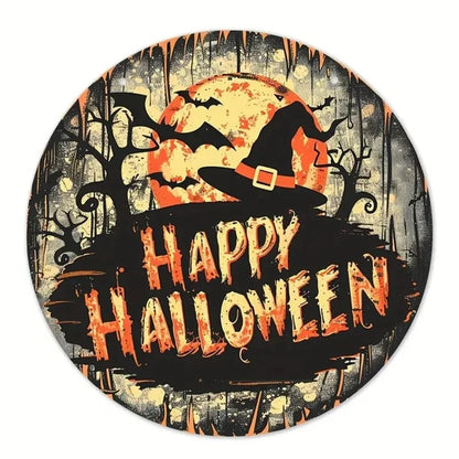 Halloween Wooden Ghost Wreath Sign